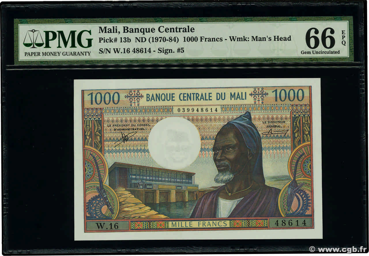 1000 Francs MALI  1973 P.13b FDC