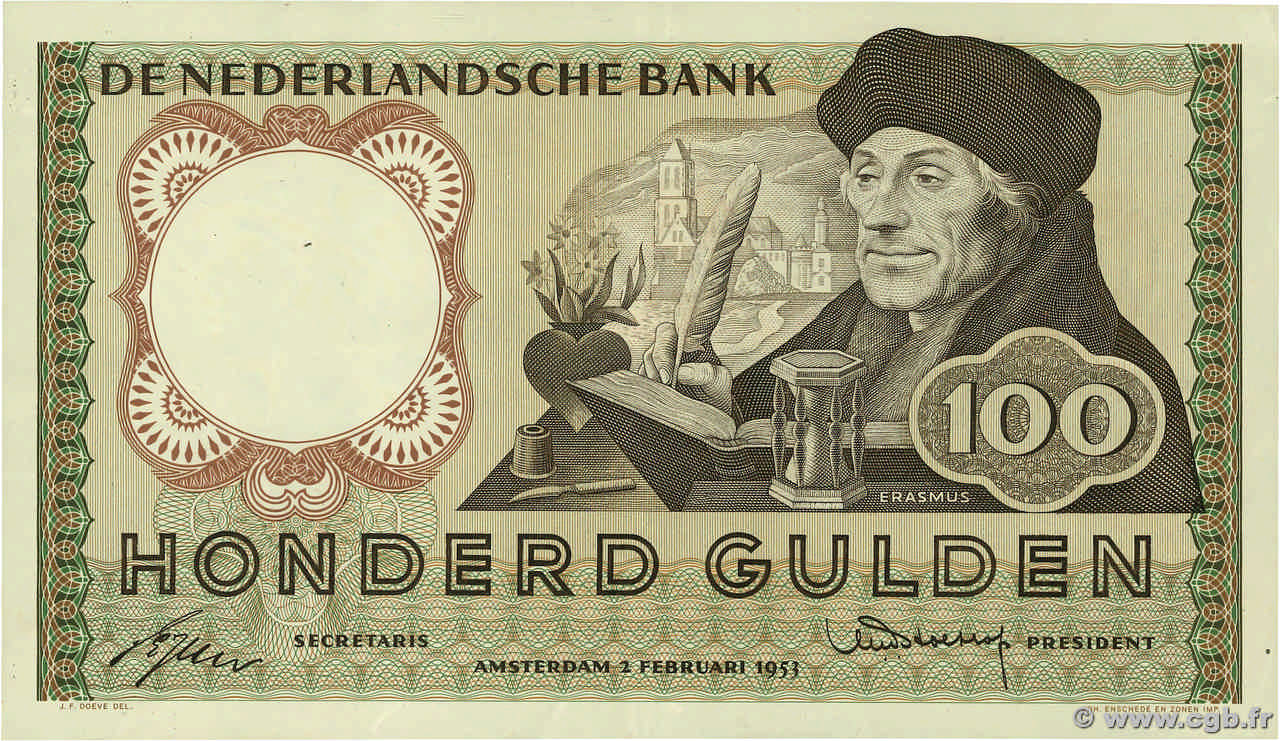 100 Gulden PAYS-BAS  1953 P.088 pr.SUP