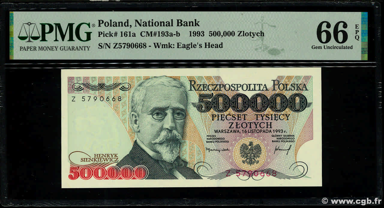 500000 Zlotych POLONIA  1993 P.161a FDC