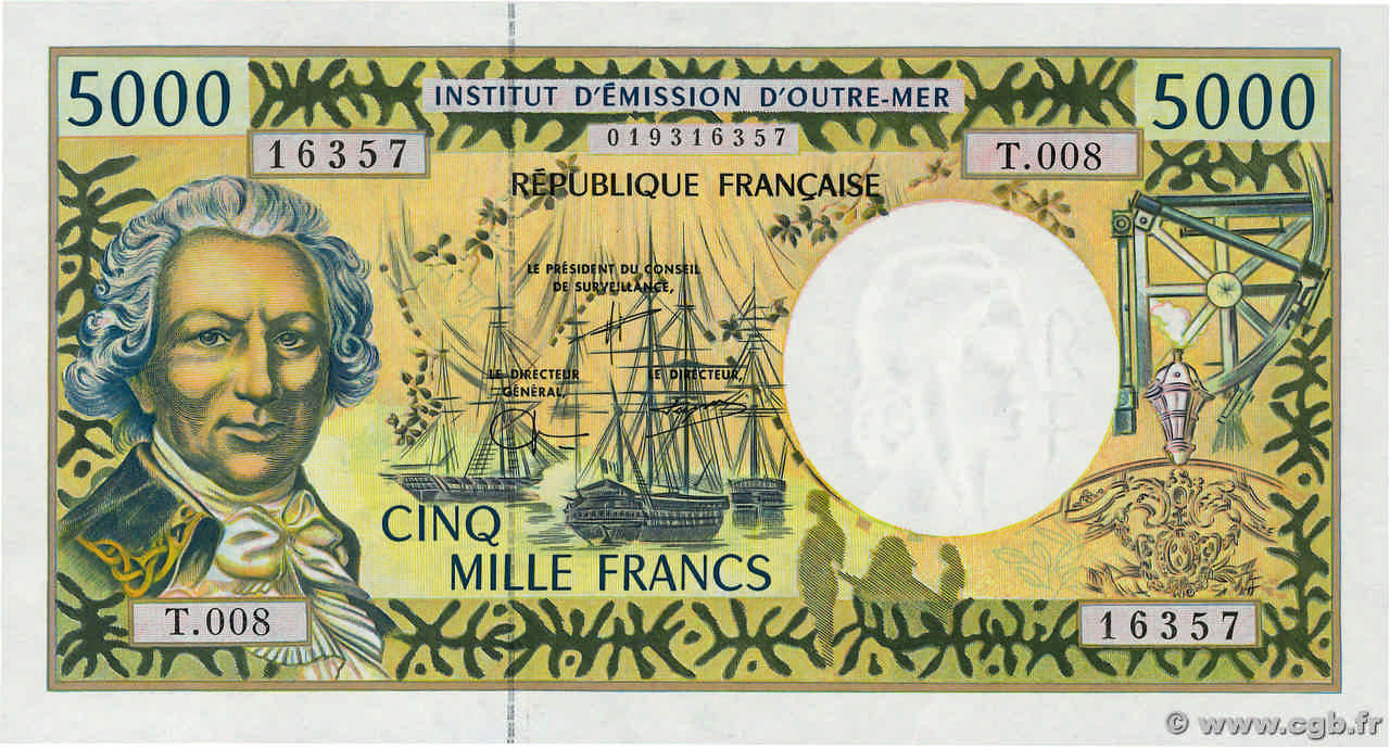 5000 Francs FRENCH PACIFIC TERRITORIES  2001 P.03f SC+