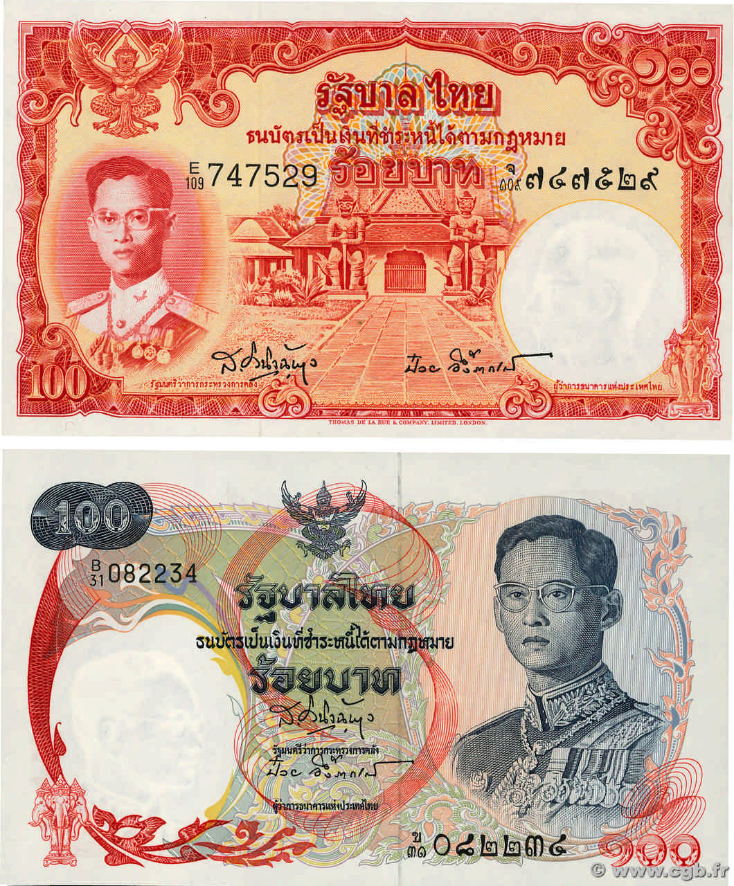 100 Baht Lot THAÏLANDE  1955 P.079a pr.NEUF