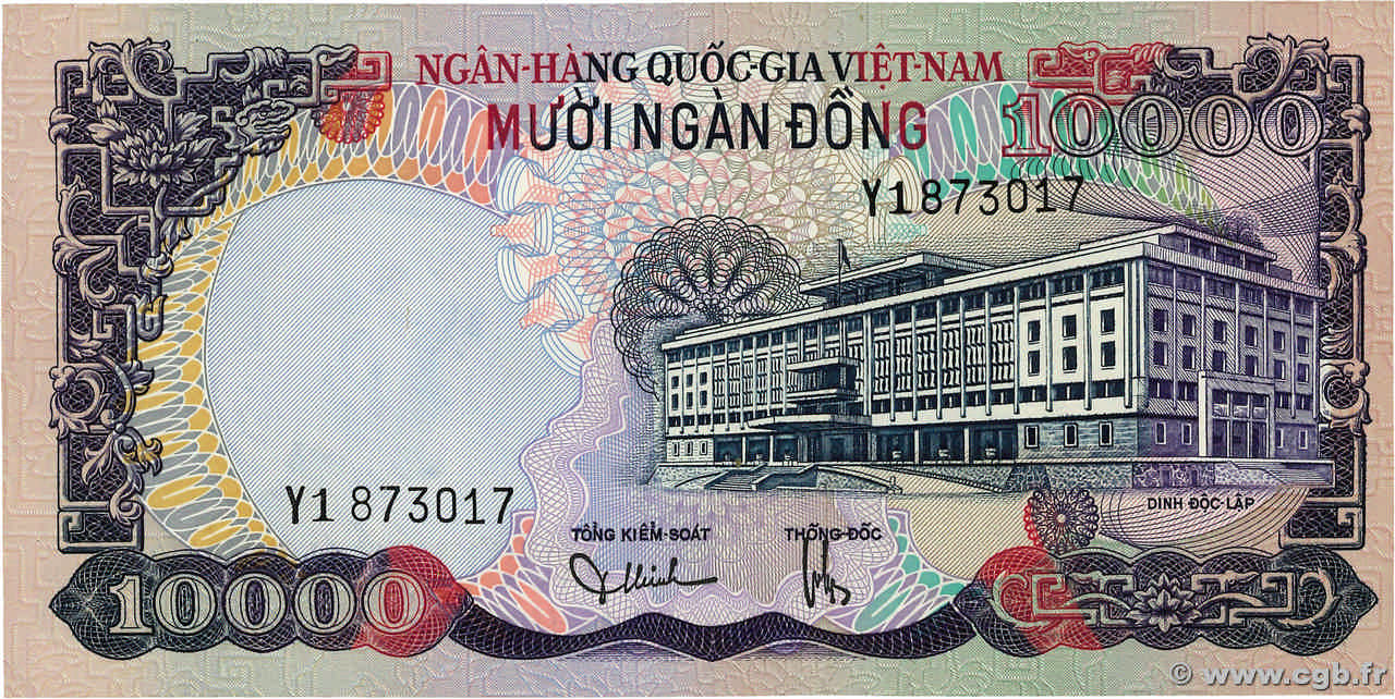10000 Dong VIET NAM SOUTH  1975 P.36a XF+