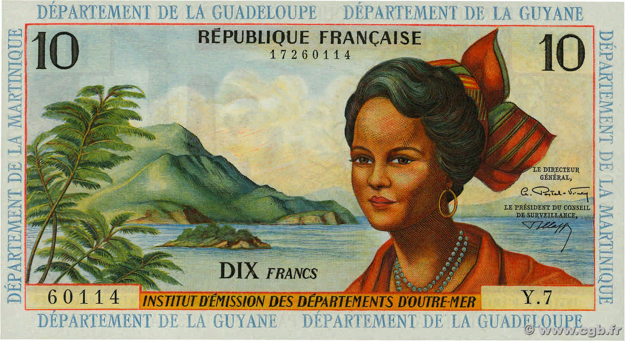 10 Francs ANTILLES FRANÇAISES  1964 P.08b pr.NEUF