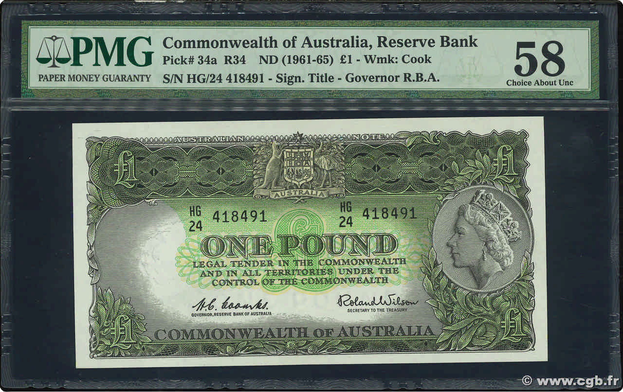 1 Pound AUSTRALIE  1961 P.34a SPL