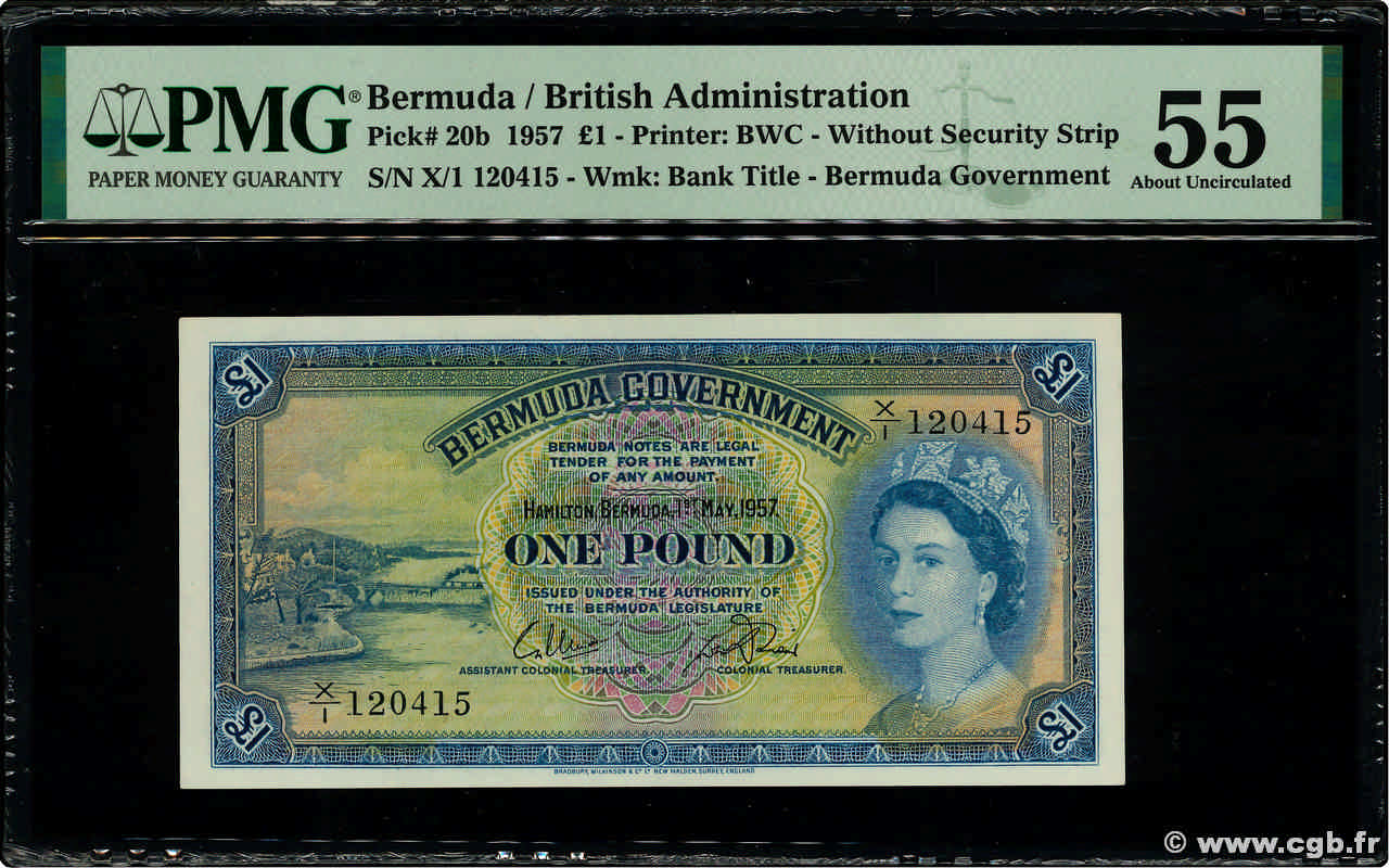 1 Pound BERMUDES  1957 P.20b SPL