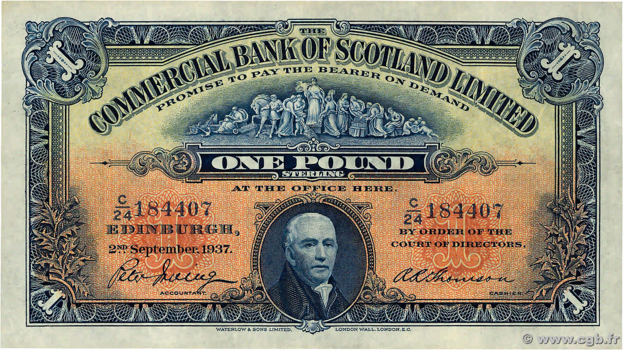 1 Pound ÉCOSSE  1937 PS.331a TTB+