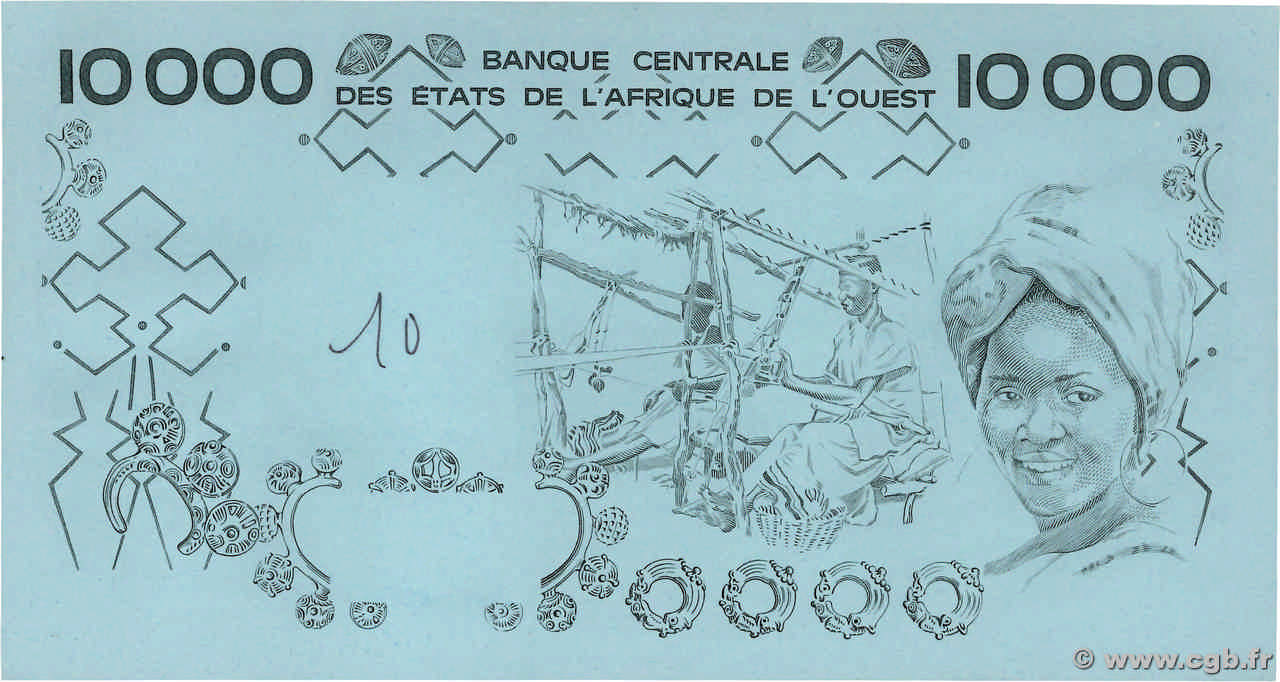 10000 Francs Épreuve WEST AFRIKANISCHE STAATEN  1977 P.109Ap fST+