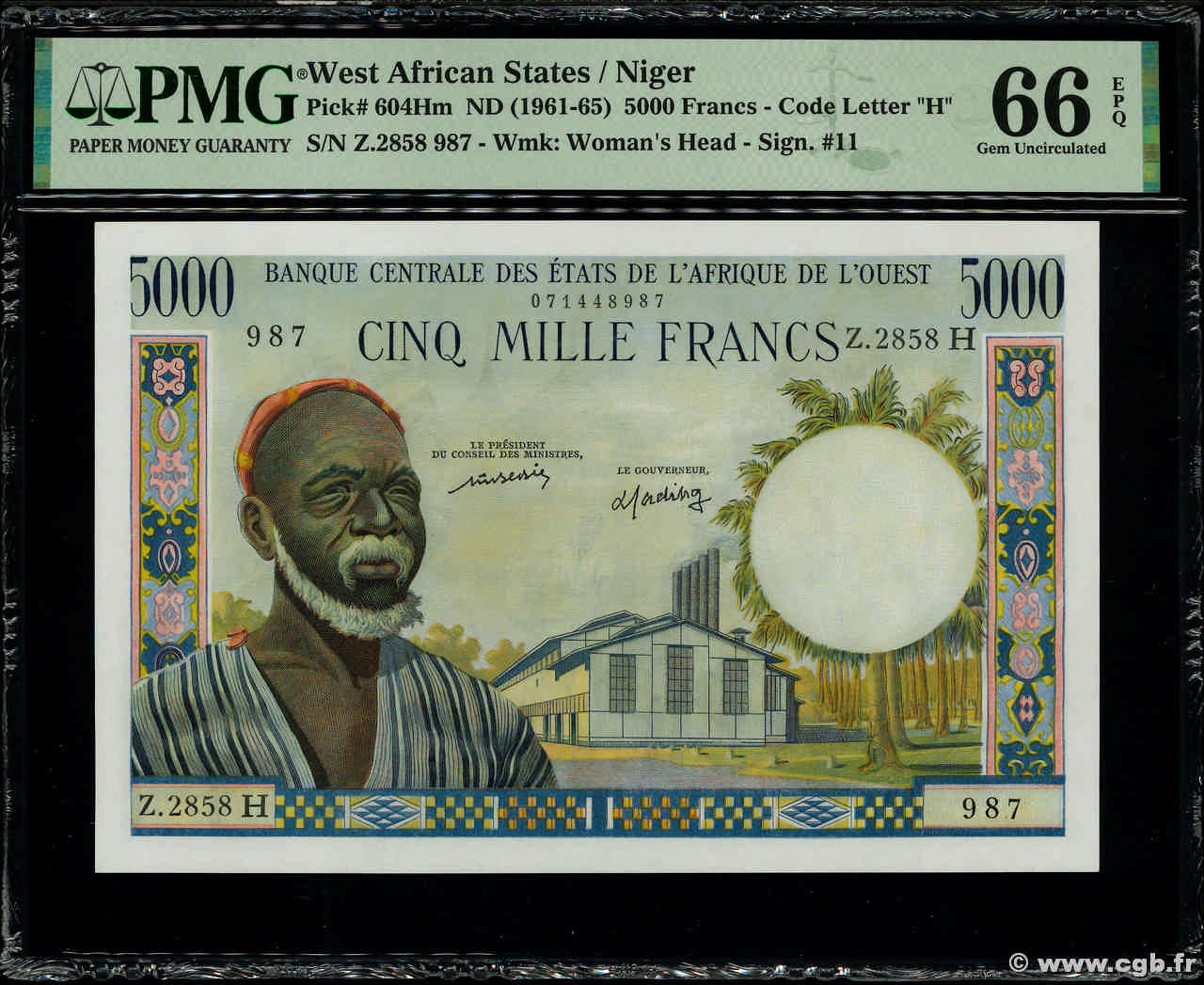 5000 Francs WEST AFRICAN STATES  1977 P.604Hm UNC