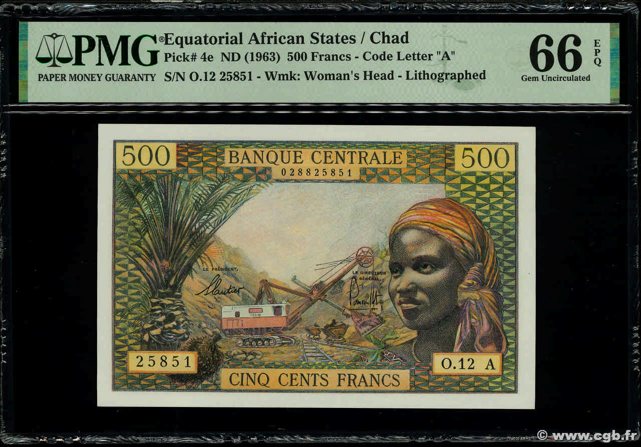 500 Francs EQUATORIAL AFRICAN STATES (FRENCH)  1965 P.04e ST