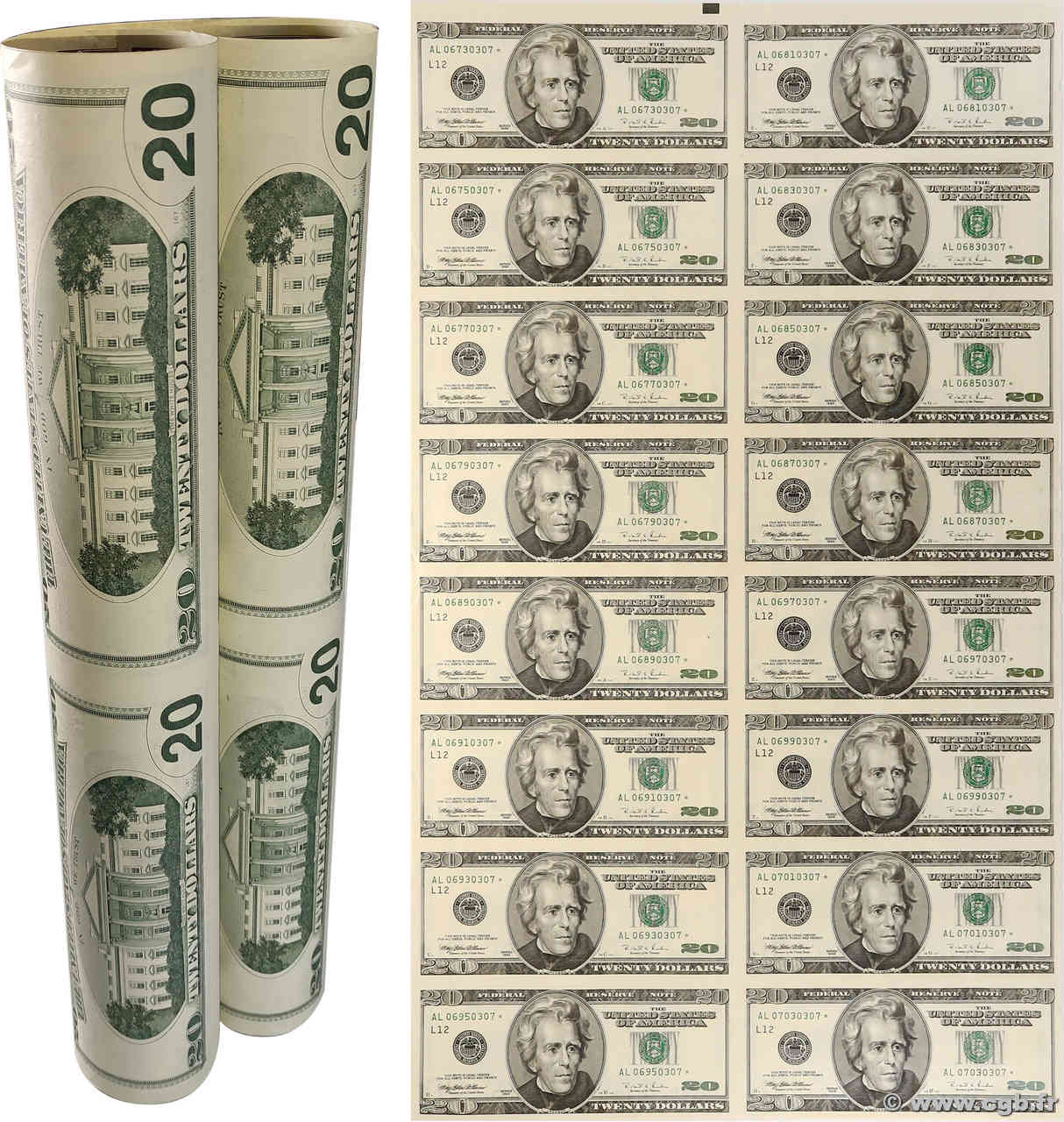 20 Dollars Planche UNITED STATES OF AMERICA San Francisco 1996 P.501* UNC