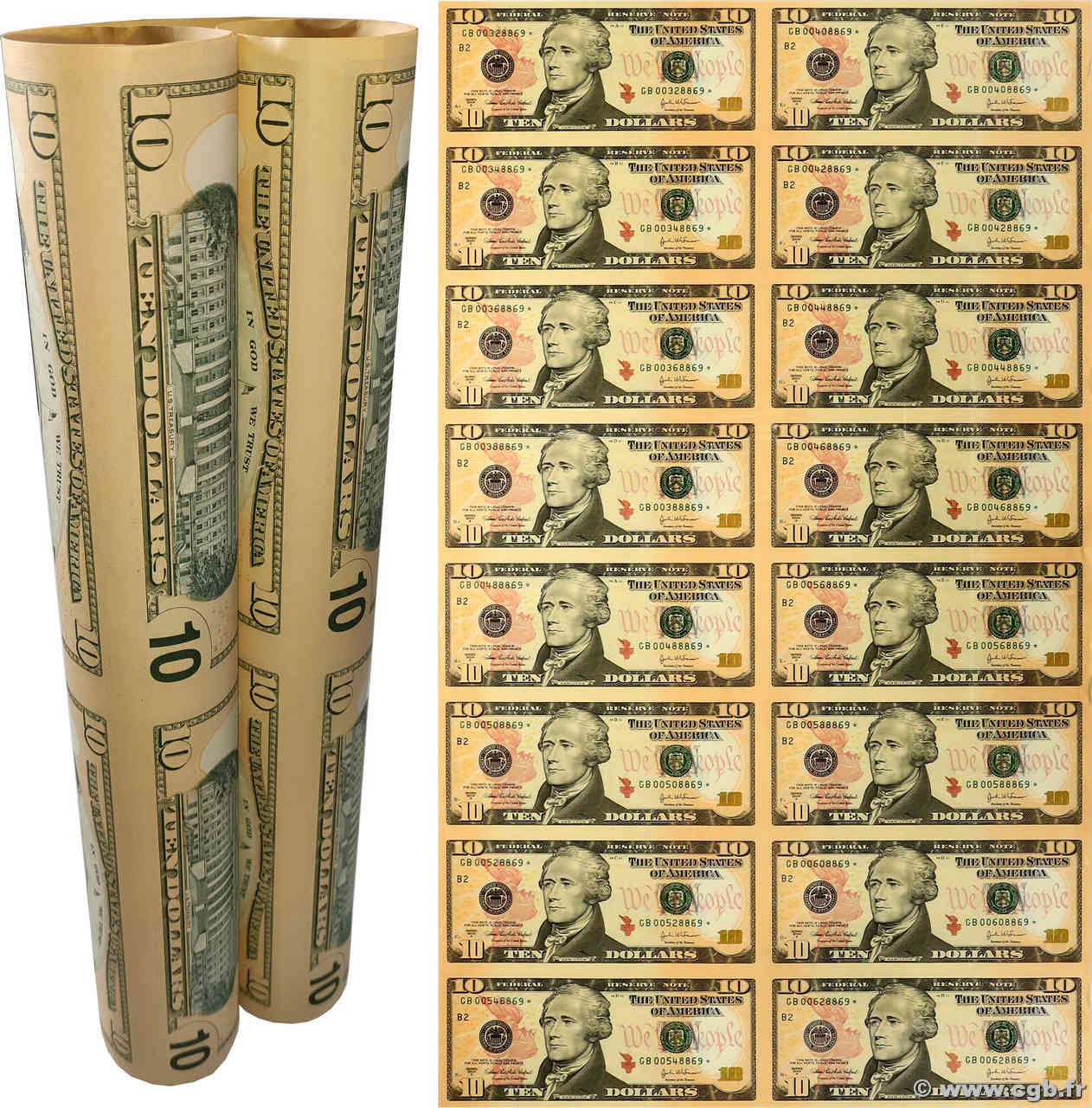 10 Dollars Planche ÉTATS-UNIS D AMÉRIQUE Atlanta 2004 P.520* NEUF