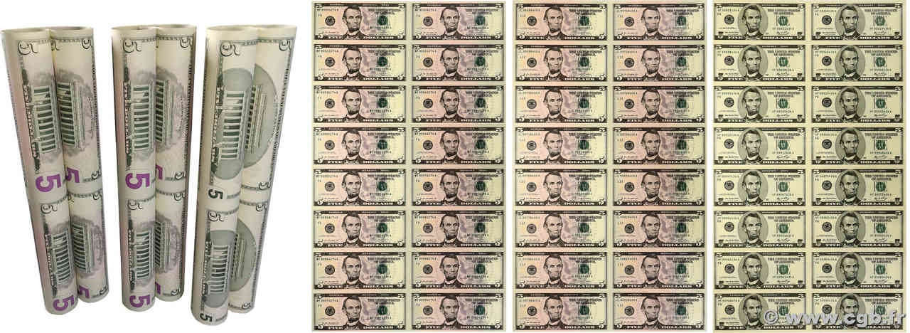 5 Dollars Planche STATI UNITI D AMERICA  2006 P.524-531-539 FDC