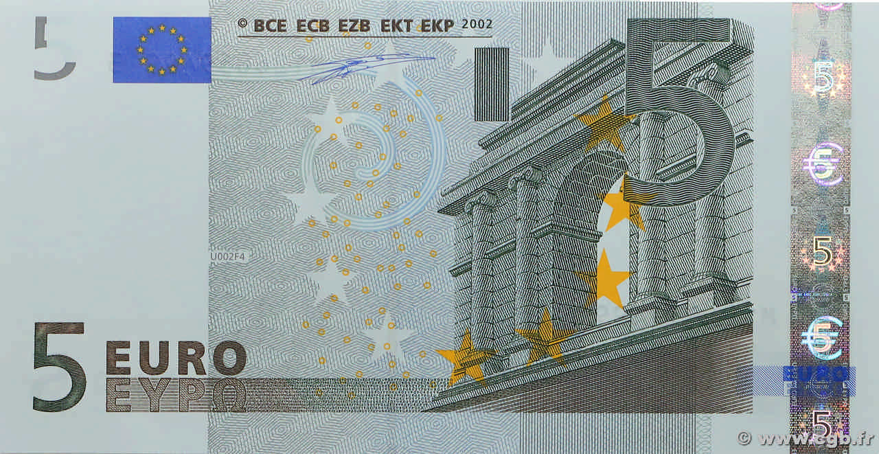 5 Euros Fauté EUROPA  2002 P.01m fST+