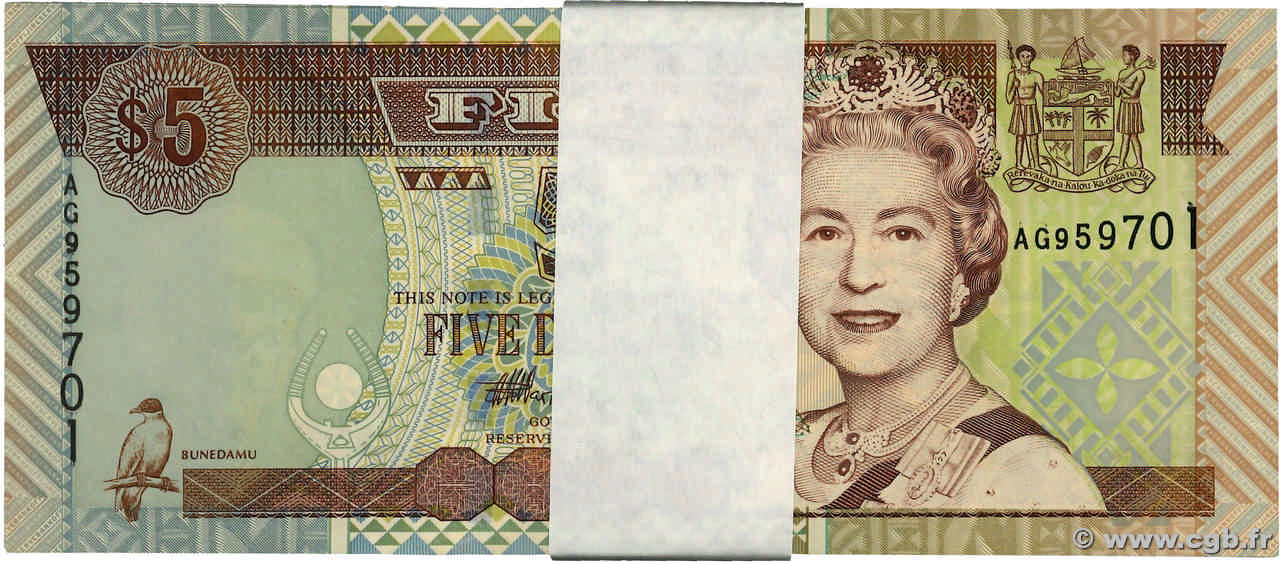 5 Dollars Liasse FIGI  2002 P.105b q.FDC