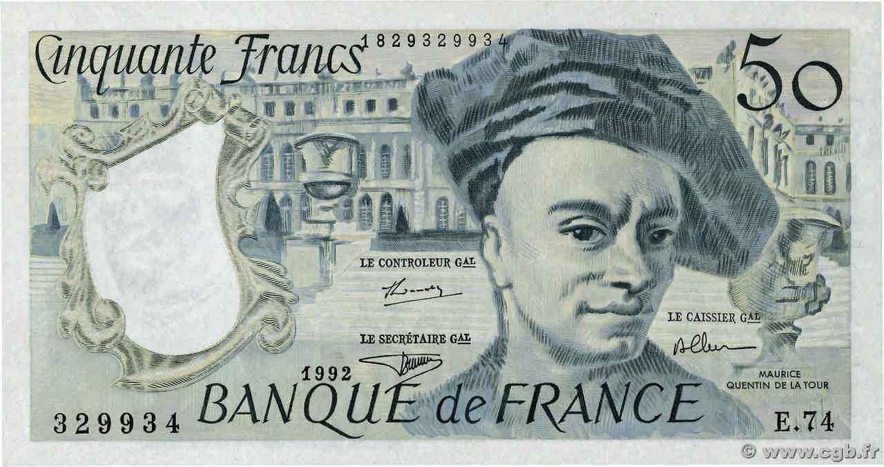50 Francs QUENTIN DE LA TOUR FRANKREICH  1992 F.67.19e ST