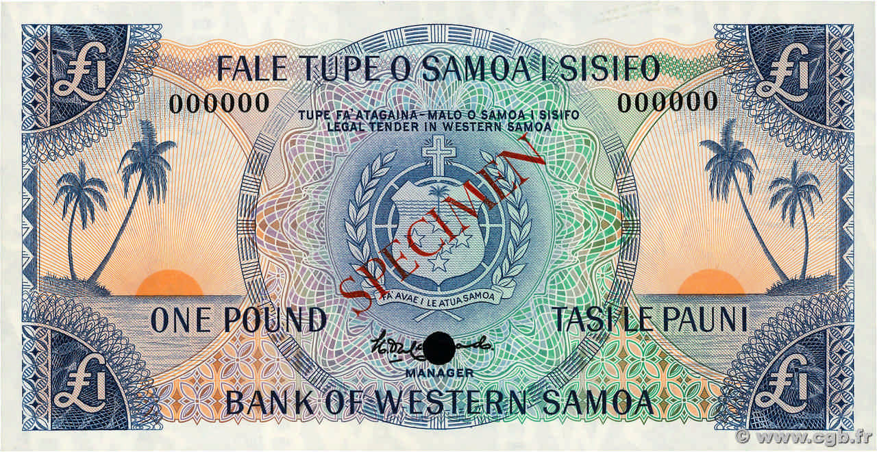 1 Pound Spécimen SAMOA  1963 P.14s fST+
