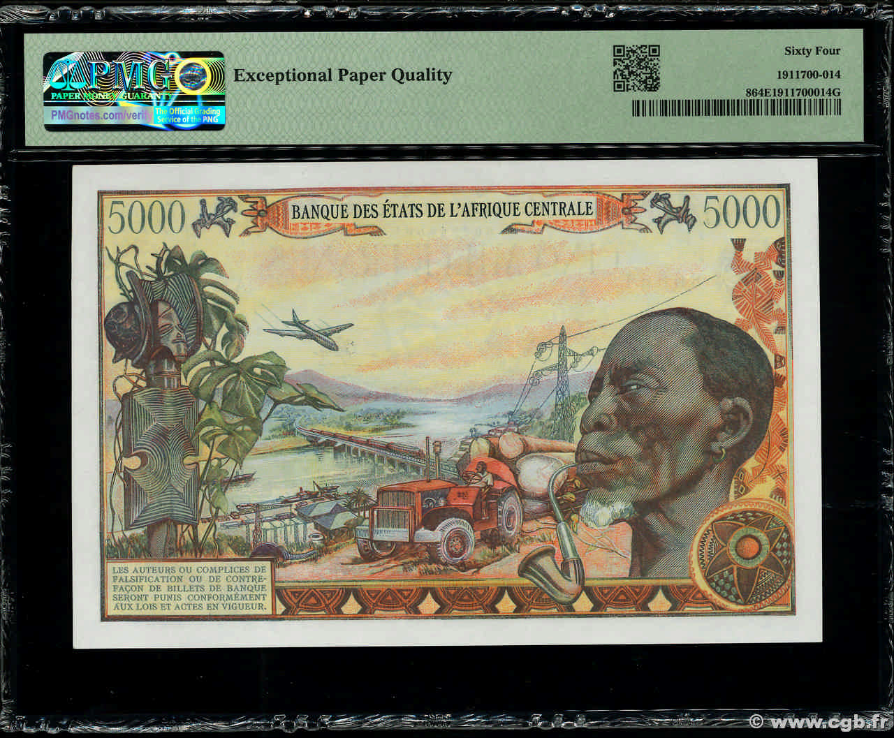 Chad Banknotes 5000 Francs type 1962 Modifié CHAD 1980 A.284a 4600853 Banknotes
