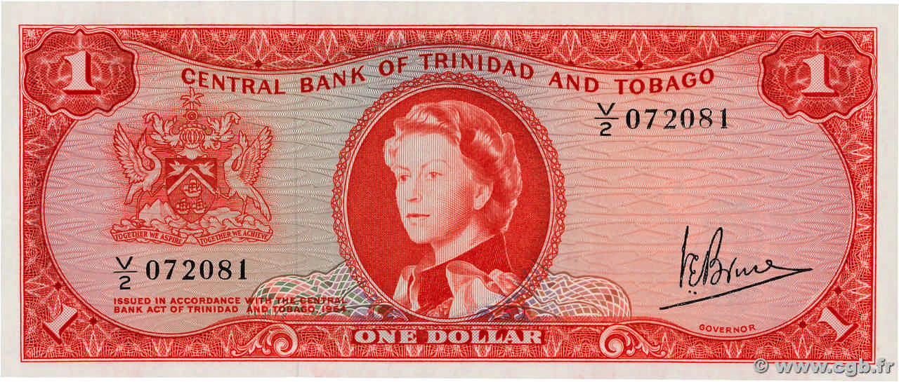 1 Dollar TRINIDAD et TOBAGO  1964 P.26c NEUF