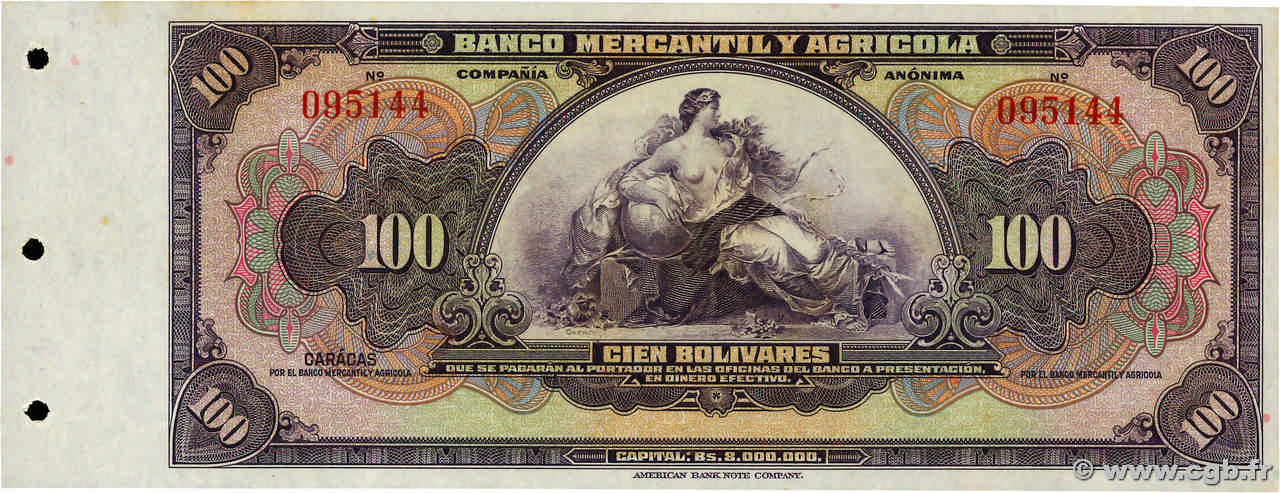 100 Bolivares VENEZUELA  1929 PS.233r2 pr.NEUF