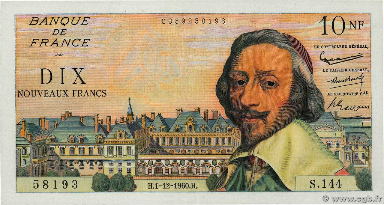 10 Nouveaux Francs RICHELIEU FRANCE  1960 F.57.12 SPL