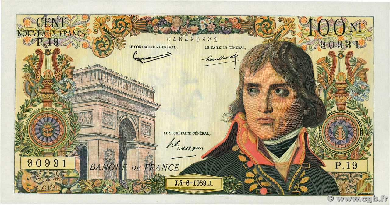 100 Nouveaux Francs BONAPARTE FRANCE  1959 F.59.02 SUP+