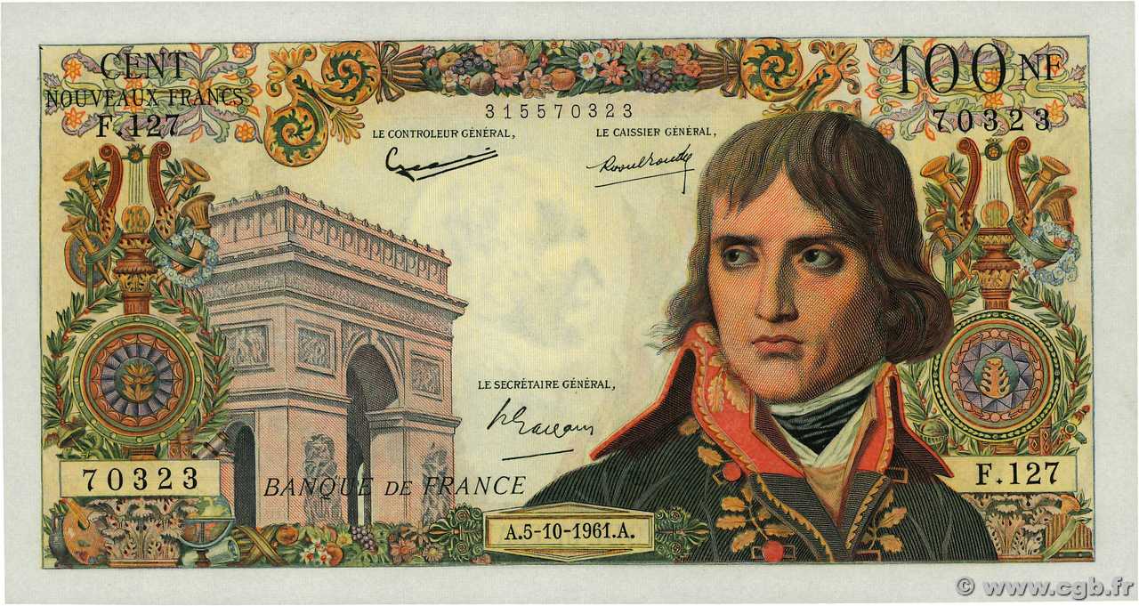 100 Nouveaux Francs BONAPARTE FRANCE  1961 F.59.12 SUP+