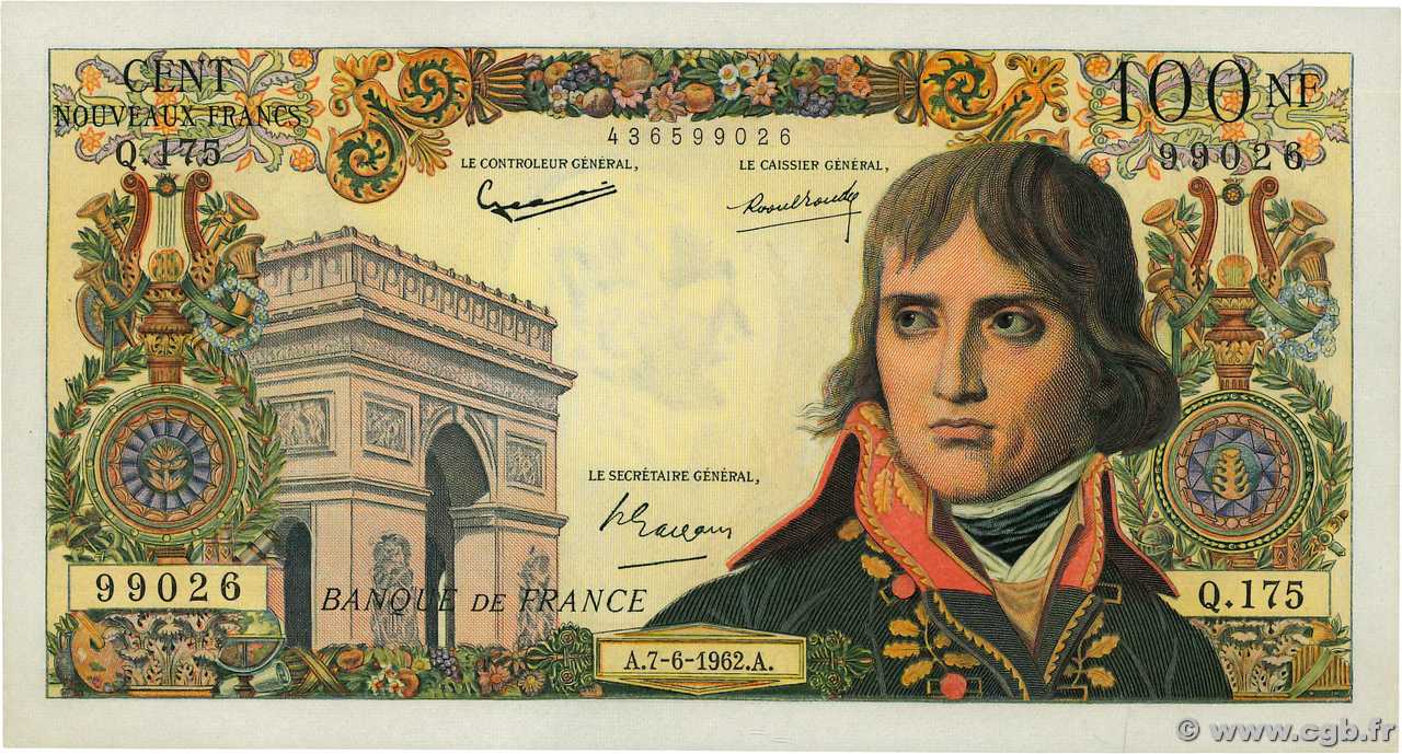 100 Nouveaux Francs BONAPARTE FRANKREICH  1962 F.59.16 fST