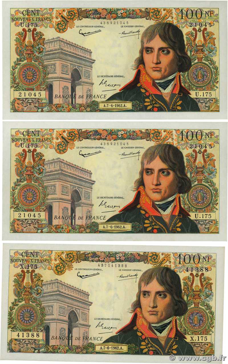 100 Nouveaux Francs BONAPARTE BOJARSKI Faux FRANKREICH  1962 F.59.16x ST