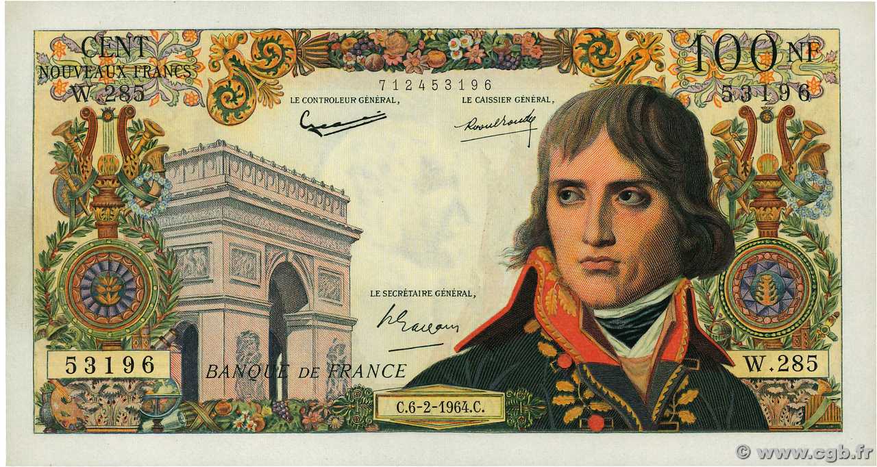 100 Nouveaux Francs BONAPARTE FRANCE  1964 F.59.25 SUP+