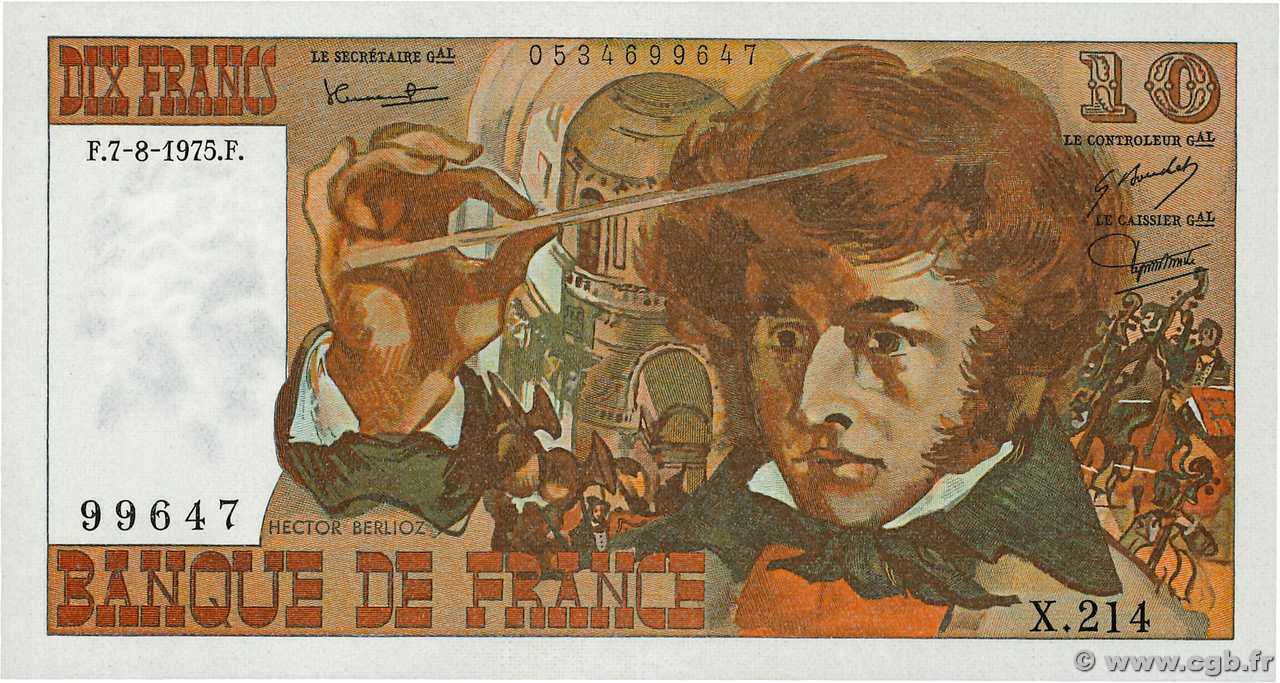 10 Francs BERLIOZ FRANKREICH  1975 F.63.12 VZ+