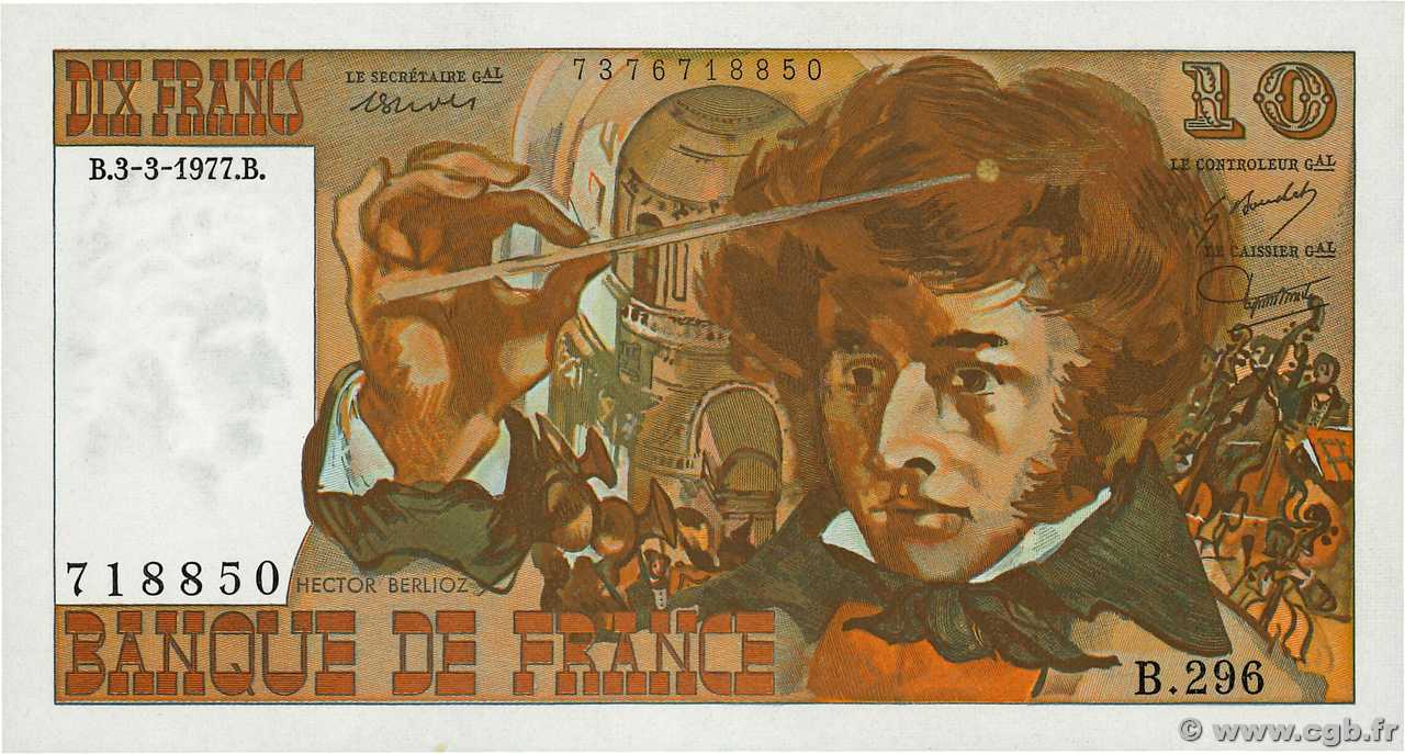 10 Francs BERLIOZ Fauté FRANCE  1977 F.63.21 UNC