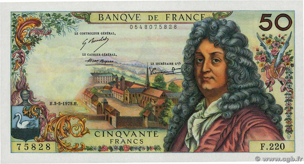 50 Francs RACINE FRANCE  1973 F.64.23 pr.NEUF