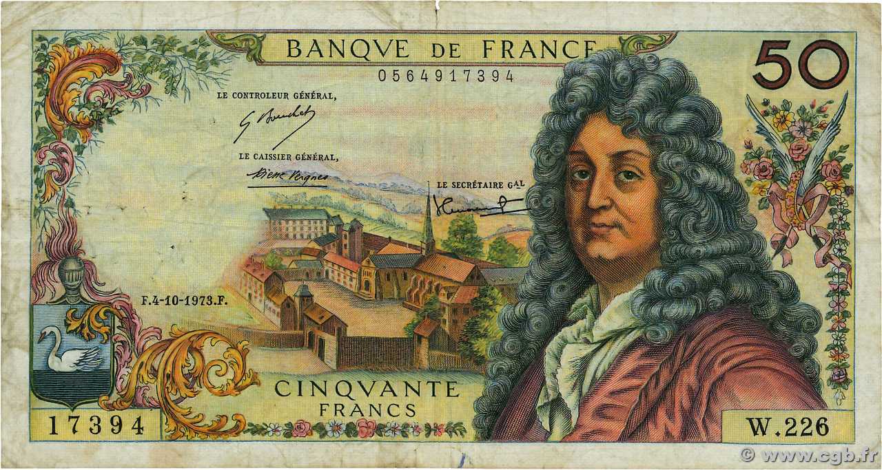 50 Francs RACINE FRANCIA  1973 F.64.24 RC+