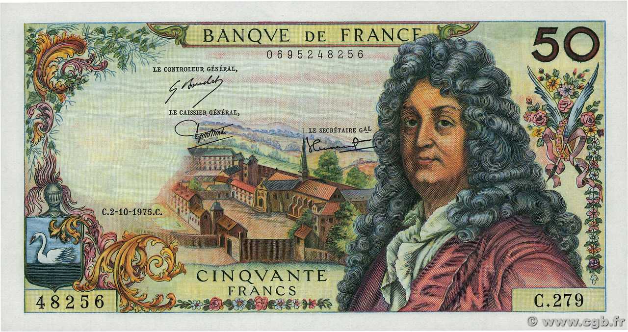 50 Francs RACINE FRANCE  1975 F.64.31 UNC