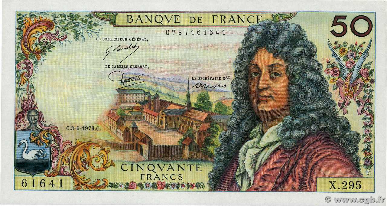 50 Francs RACINE FRANCIA  1976 F.64.33 EBC