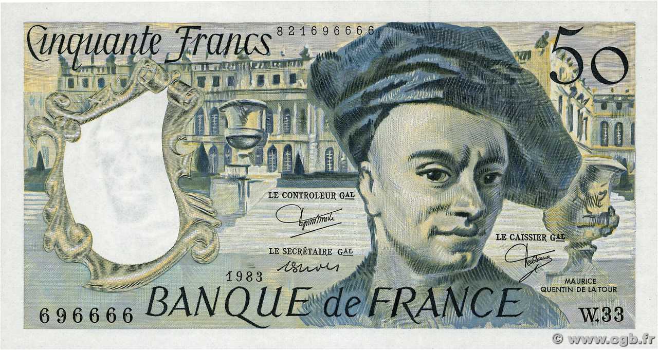 50 Francs QUENTIN DE LA TOUR Numéro spécial FRANCE  1983 F.67.09 NEUF