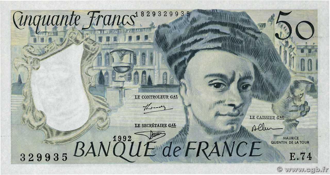 50 Francs QUENTIN DE LA TOUR FRANKREICH  1992 F.67.19e ST