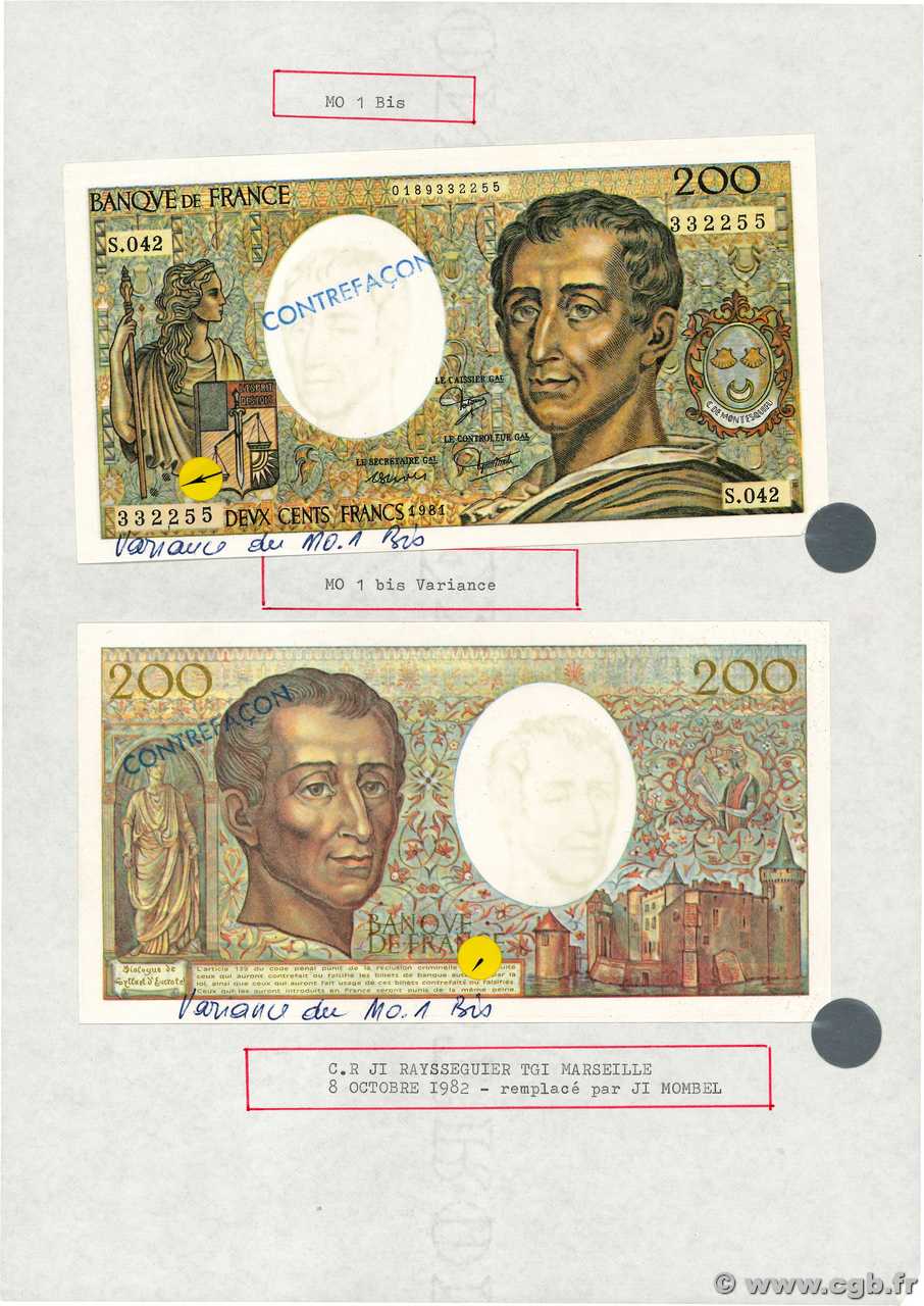 200 Francs MONTESQUIEU Faux FRANCIA  1985 F.70.05 SC