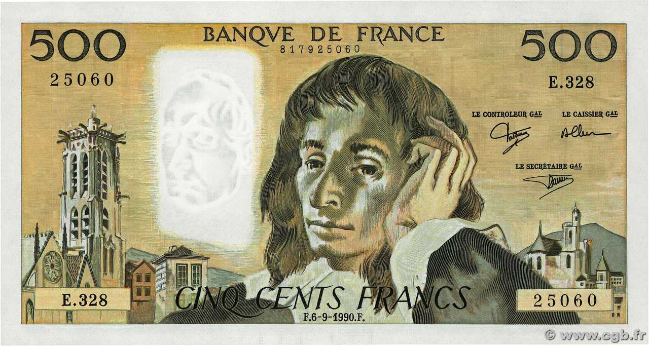 500 Francs PASCAL FRANCIA  1990 F.71.45 q.FDC