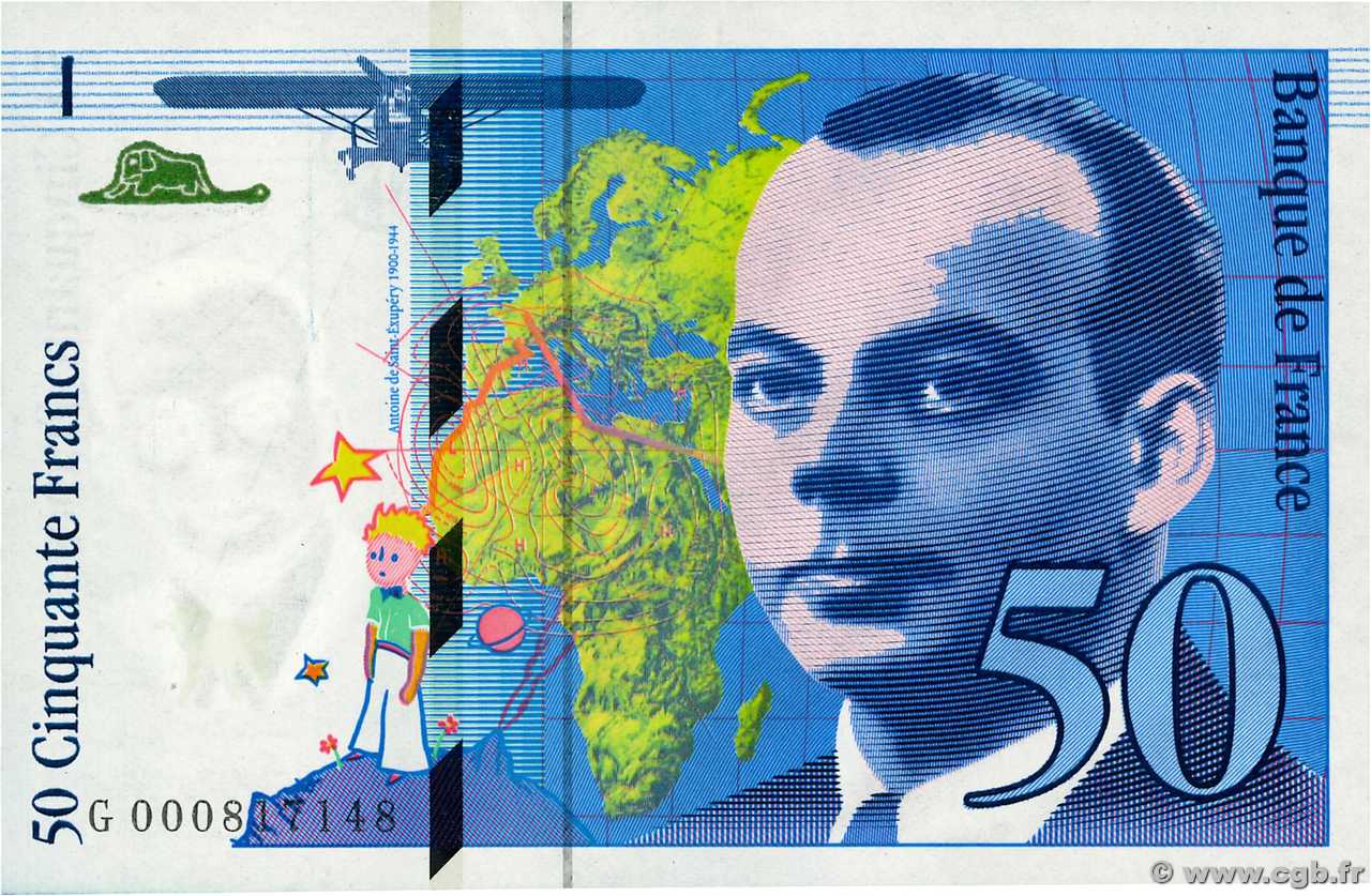 50 Francs SAINT-EXUPÉRY FRANKREICH  1992 F.72.01aG ST