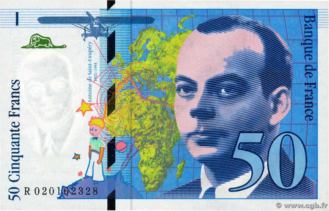 50 Francs SAINT-EXUPÉRY modifié FRANCE  1994 F.73.01d pr.NEUF