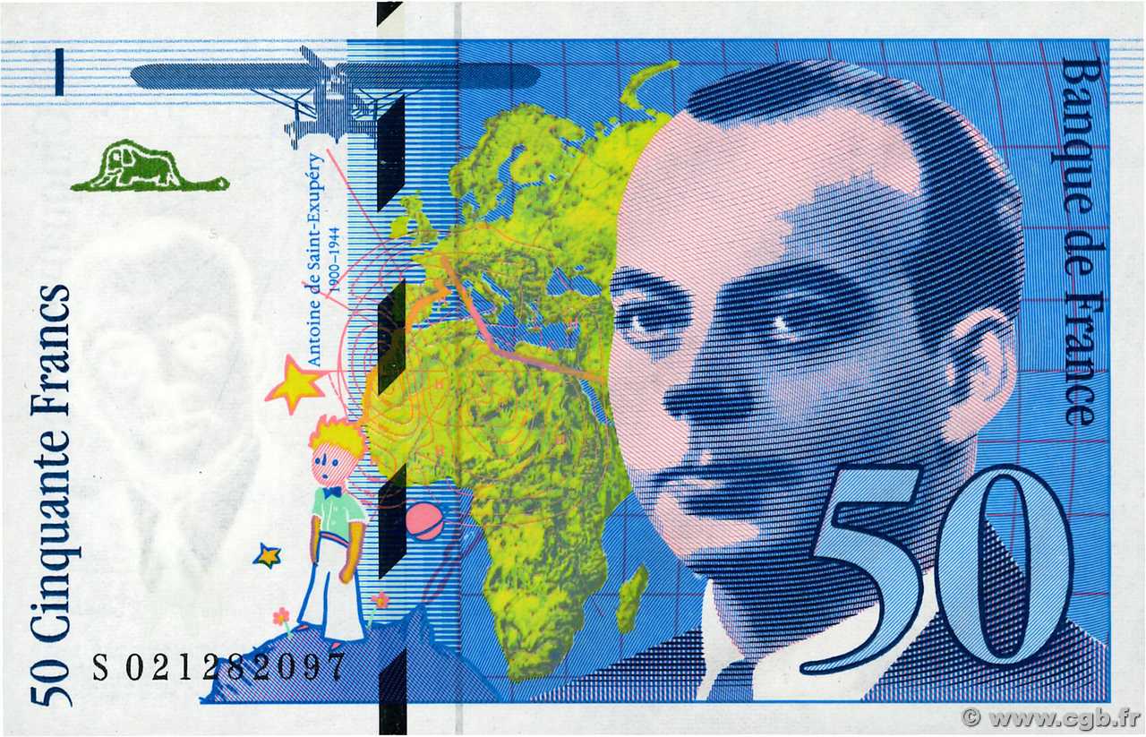 50 Francs SAINT-EXUPÉRY modifié FRANKREICH  1994 F.73.01d ST