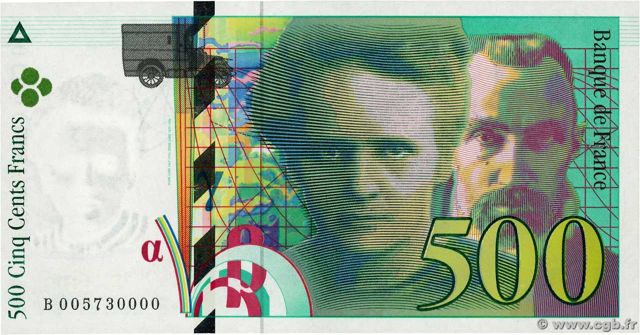 500 Francs PIERRE ET MARIE CURIE type 1993 Essai FRANCE  1993 NE.1993.01a pr.NEUF