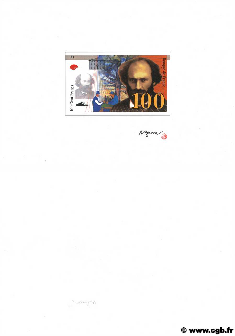 100 Francs CÈZANNE Épreuve FRANCIA  1995 F.- FDC