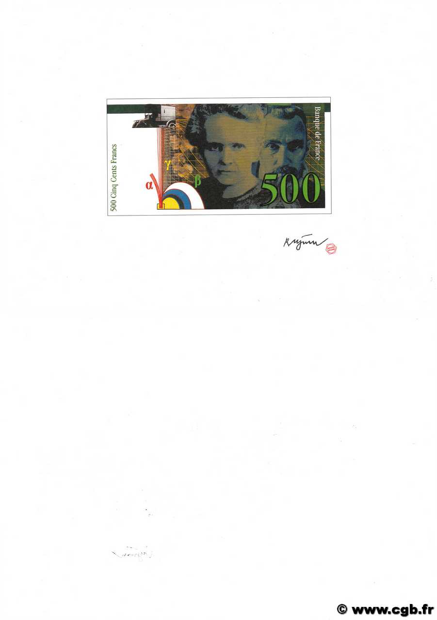 500 Francs PIERRE ET MARIE CURIE Épreuve FRANCE  1992 F.- UNC