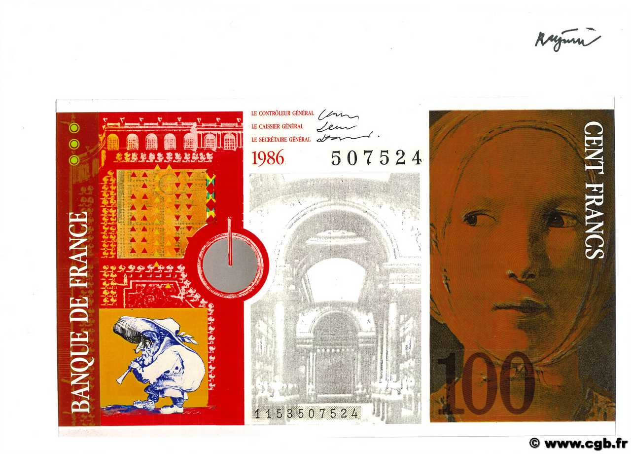 100 Francs Épreuve FRANCE  1986 F.- NEUF