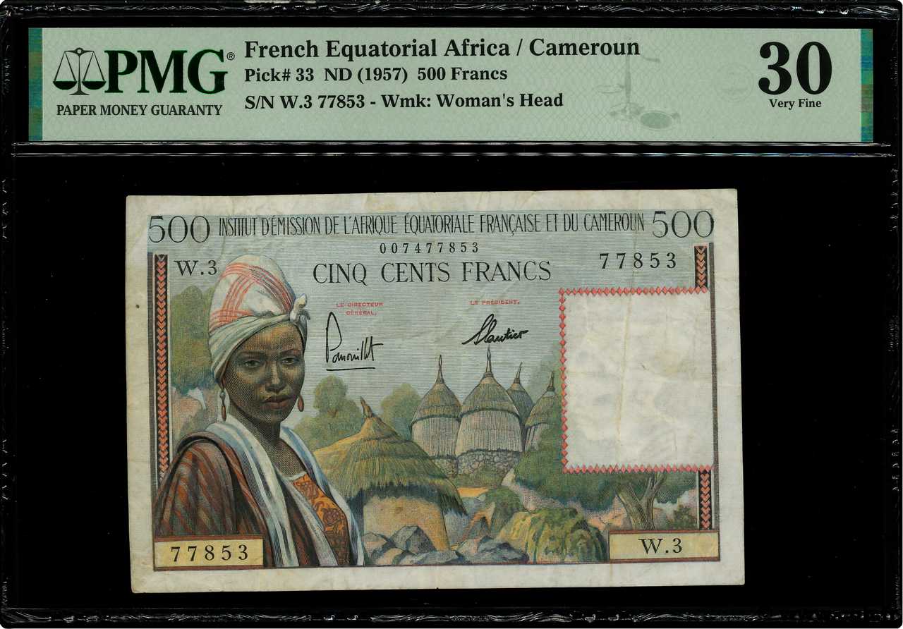 500 Francs AFRIQUE ÉQUATORIALE FRANÇAISE  1957 P.33 TTB