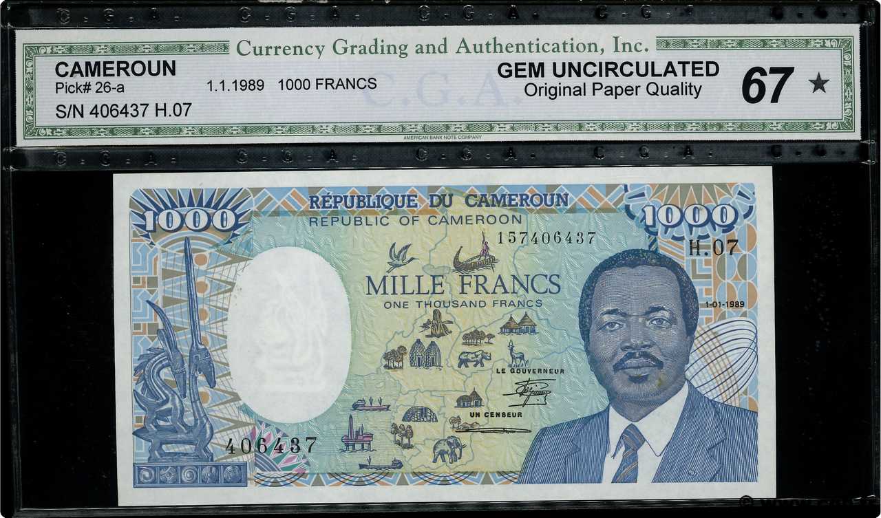 1000 Francs CAMEROUN  1989 P.26a NEUF