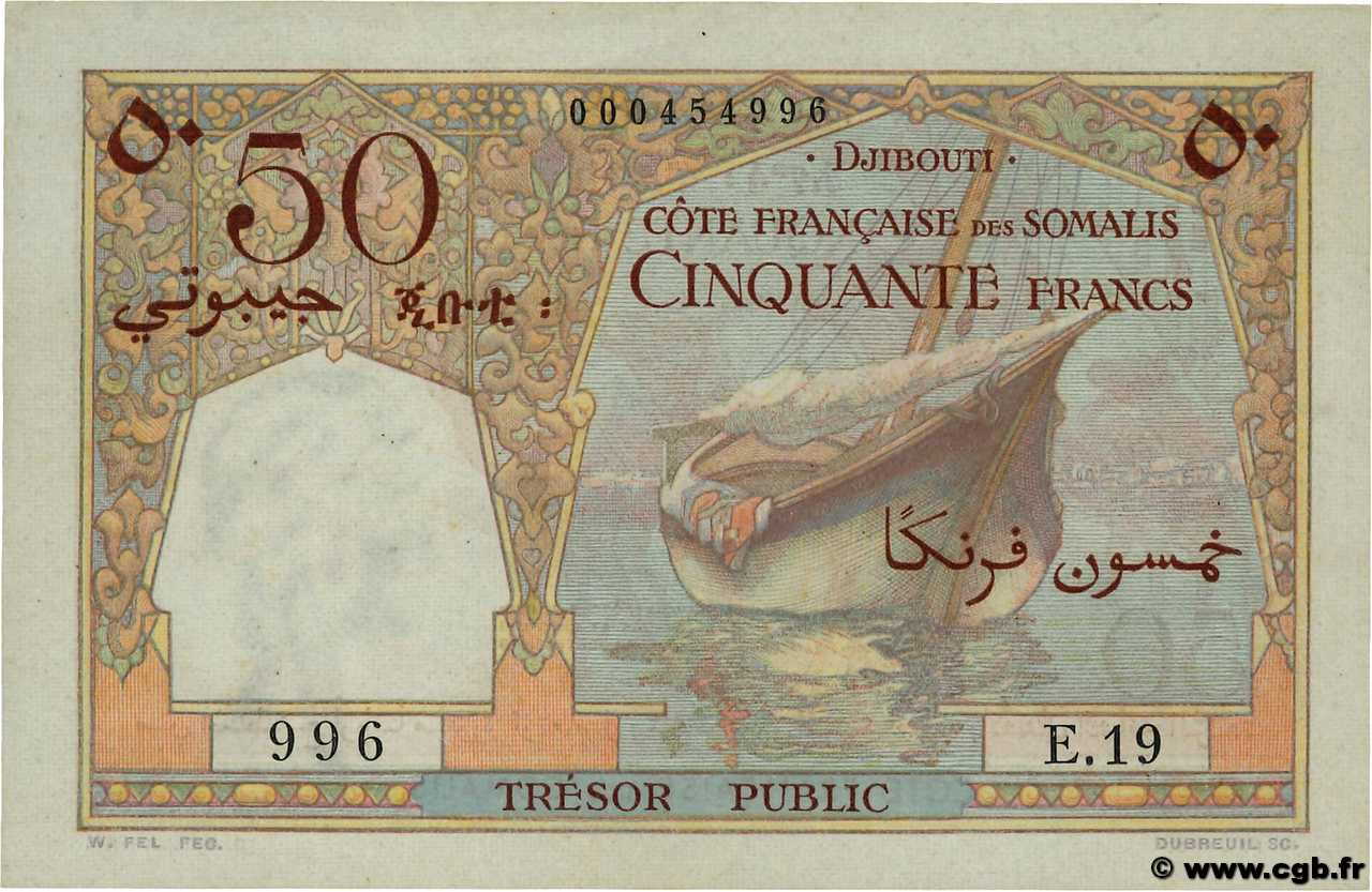 50 Francs DSCHIBUTI   1952 P.25 fVZ