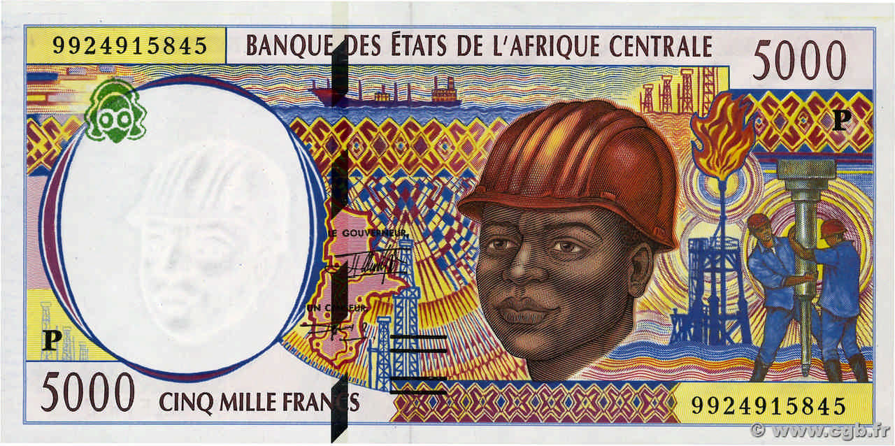 5000 Francs STATI DI L  AFRICA CENTRALE  1999 P.604Pe q.FDC
